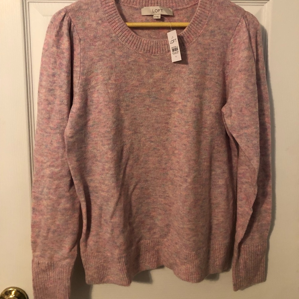 Pink Puff Sleeve Sweater